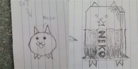 The Cat and Manic Eraser Cat from The Battle Cats by Xstronomy007 on DeviantArt