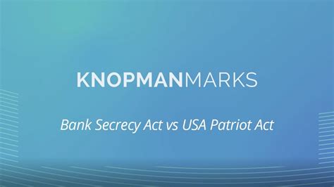 What Is The Bank Secrecy Act And USA Patriot Act SIE Exam Knopman