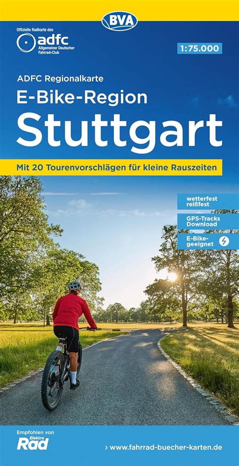 ADFC Regionalkarte E Bike Region Stuttgart 1 75 000 Mit