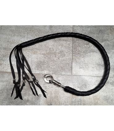 Whips Fouet Pour Guidon De Moto En Cuir Noir Fait Main Accessoire