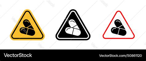 Side Effects Sign Icon Set Information Royalty Free Vector