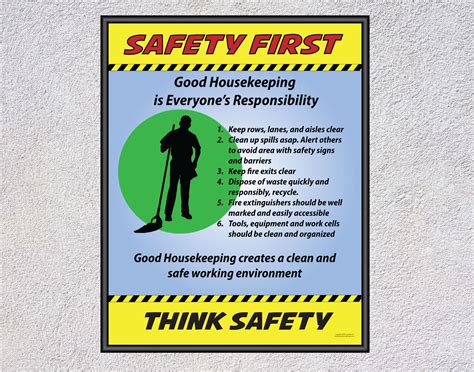 Good Housekeeping Safety Poster Business Or Office Framed And