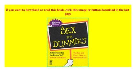 Sex For Dummies Miniature Editions Download Pdf