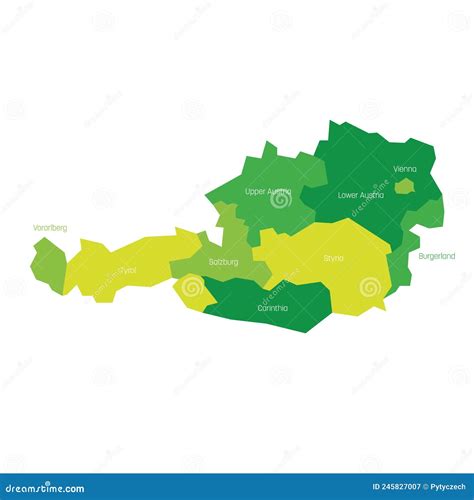 Estados Da Ustria Mapa Das Divis Es Administrativas Dos Pa Ses