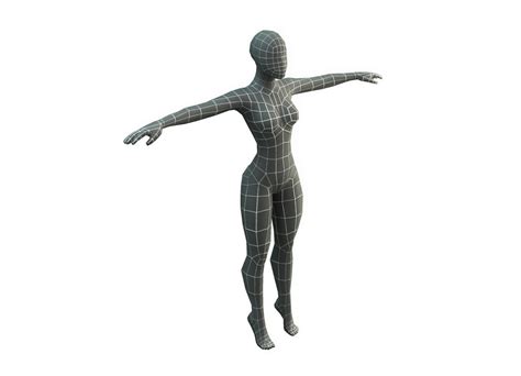 3d Model Base Mesh Female Low Poly Vr Ar Low Poly Cgtrader