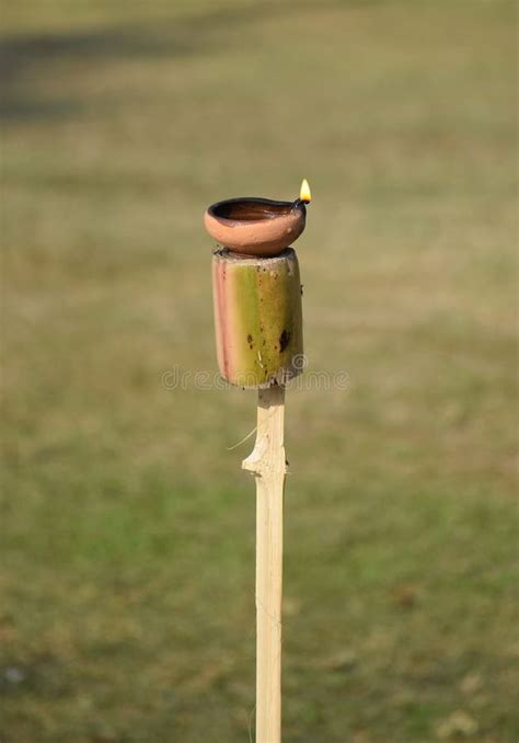 Earthen Lamp in Colorful Setting during Diwali Stock Image - Image of ...