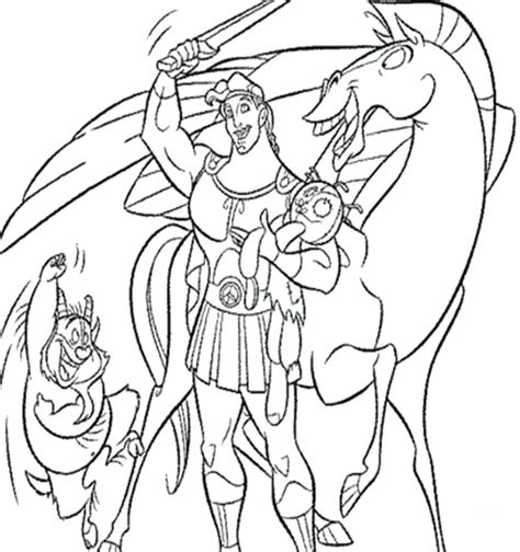 Hercules And Meg Coloring Page Coloring Pages