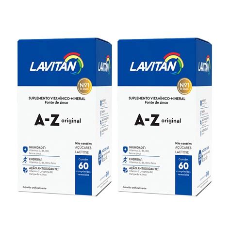 Kit Lavitan AZ Original Cimed 2 Unidades Total 120 Cp Shopee Brasil