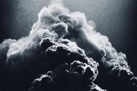 Humo Blanco Espeso O Efecto De Nube De Vapor Sobre Fondo Negro D