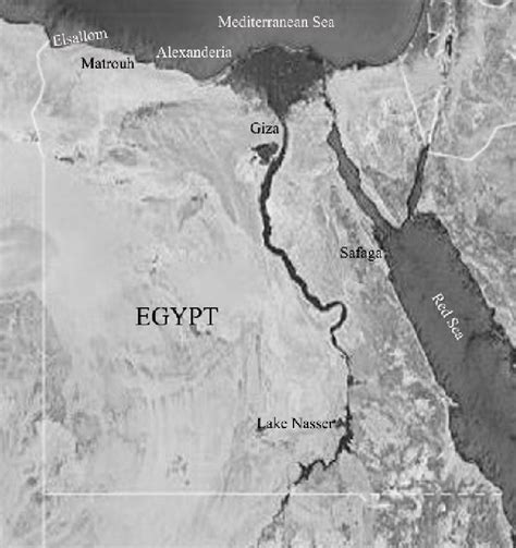 -A location map of Egypt showing the localities mentioned in the study ...