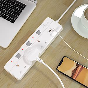 Hulker Extension Lead With USB Slots Power Strips With USB Ports 3 Way