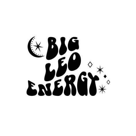 Big Leo Energy Zodiac Sign Groovy Decal Files Cut Files For Etsy