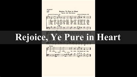 Rejoice Ye Pure In Heart Piano Hymn Accompaniment YouTube