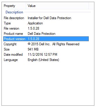 How To Identify The Version Of The Dell Data Security Master Installer