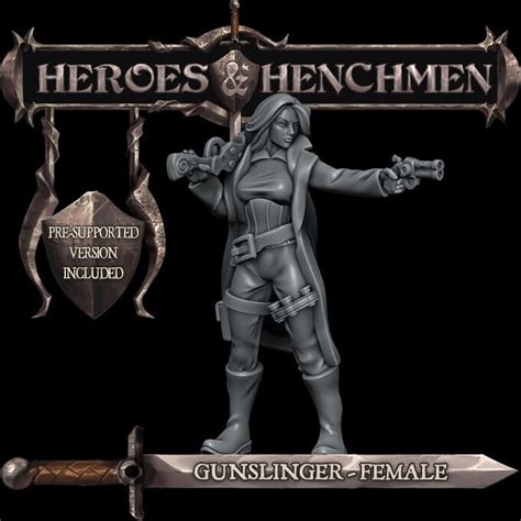 Gunslinger Female Miniature High Quality Tabletop RPG 3D Etsy