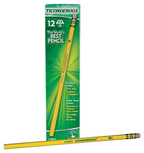 TICONDEROGA 13883 Pencil, Medium Hard Lead, Wood Barrel 6 Pack #VORG7672603, 13883