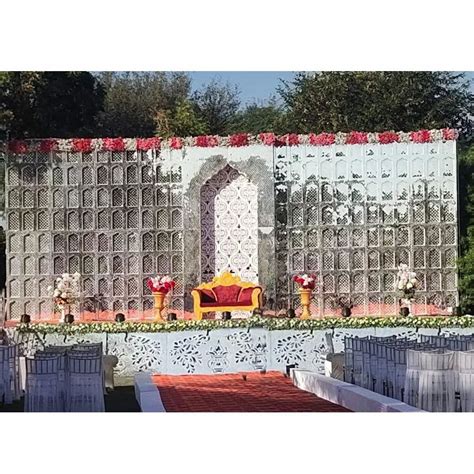 Printed 20 Feet Silver Wedding Fiber Stage At Rs 120000 Piece In