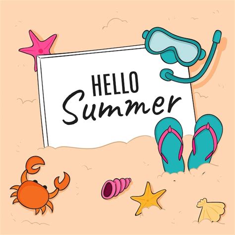 Free Vector Hand Drawn Hello Summer Illustration