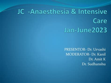 Anaesthesia And Intensive Carepptx