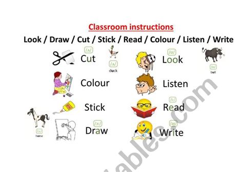 Classroom Instructions Esl Worksheet By Claudia1