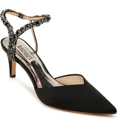 Badgley Mischka Galaxy Embellished Ankle Strap Pointed Toe Pump Women