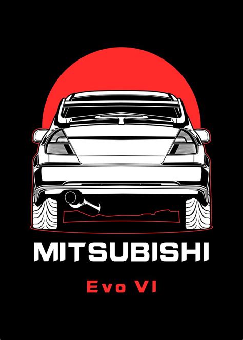 Mitsubishi Lancer Evo Poster Picture Metal Print Paint By