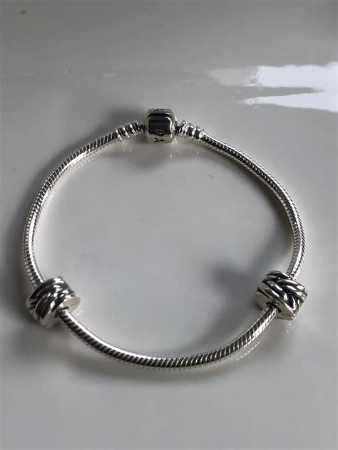 Pulsera De Encanto De Pandora Con 2 Clips Plata De Ley 925 Etsy