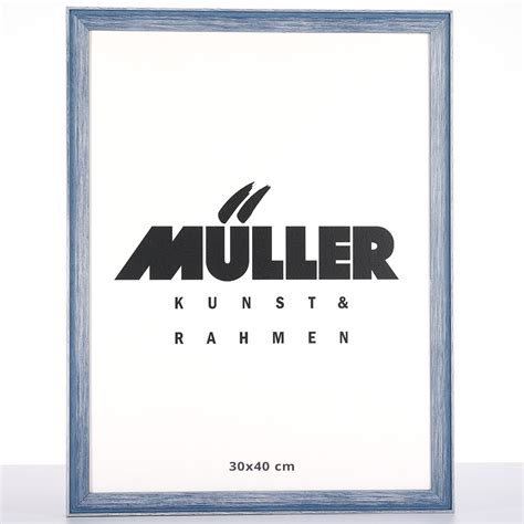 Müller Bilderrahmen Cadre en bois Francfort sur mesure bleu verre