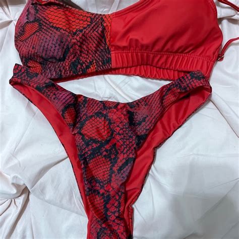 SHEIN Swim Snake Skin Bikini Poshmark