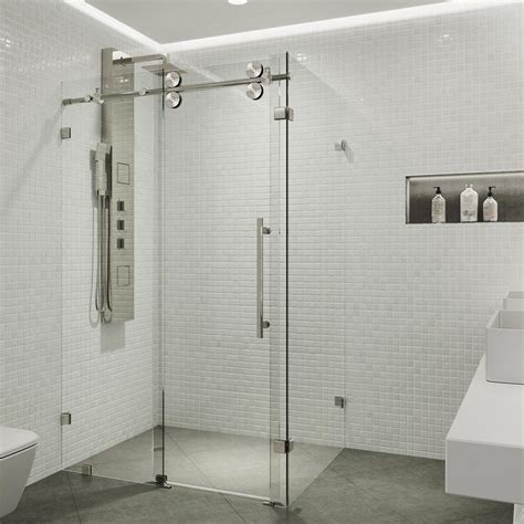 VIGO Winslow 34 625 In X 74 In Frameless Corner Bypass Shower