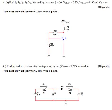 Solved 4 A Find IB Ic Le IB VB Vc And Ve Assume B Chegg