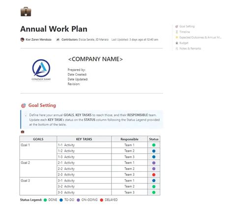 Annual Work Plan Template By Clickup™ Template By Clickup™