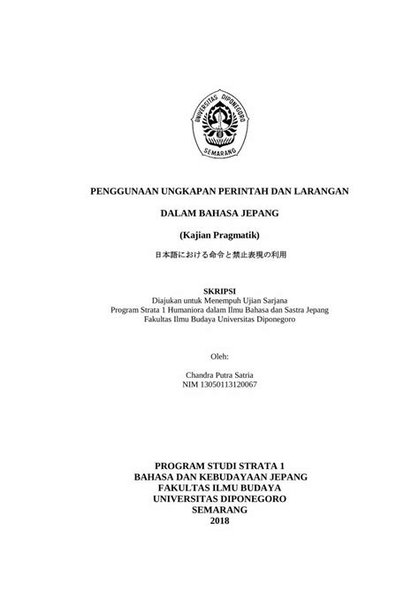 Pdf Penggunaan Ungkapan Perintah Dan Larangan Eprints Undip Ac Id