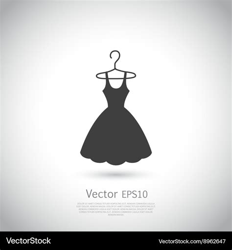 Black Dress On Hanger Dress Icon Royalty Free Vector Image