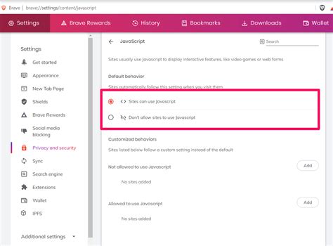 How To Allow Or Block JavaScript Run On Brave Browser