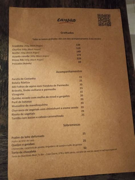 Menu em Restaurante Carvão Salvador