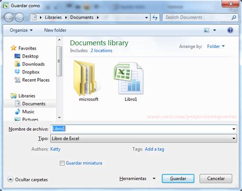 Cómo guardar un Libro de Trabajo en Excel CAVSI
