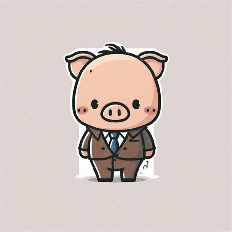 Premium Photo | Cartoon pig in a suit with a tie and a tie generative ai