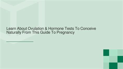 Learn About Ovulation And Hormone Tests To Conceive Naturally From This