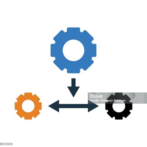 Gear Management Up Down Process Management Process Icon Stock