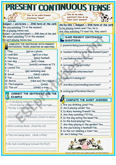 Present Continuous Tense Interrogative Worksheet