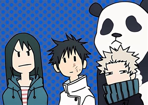 Yuta Okkotsu Maki Zenin Toge Inumaki And Panda Anime Monochrome