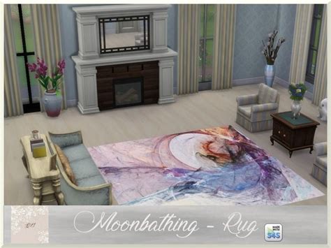 Moonbathing Rug By Queenelizabethi Decor Sims 4 Rug Decor