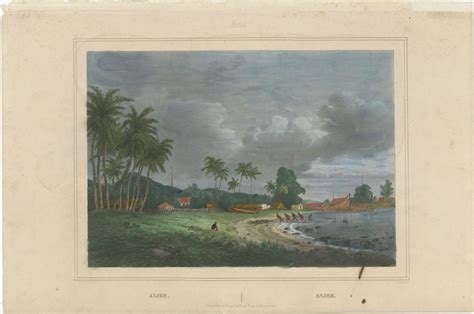 Antique print titled 'Anjer - Anjer'