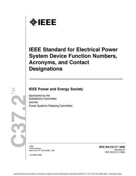 IEEE Ansi Std C37 2 Dfdfsfs IEEE Std C37 Revision Of IEEE Std