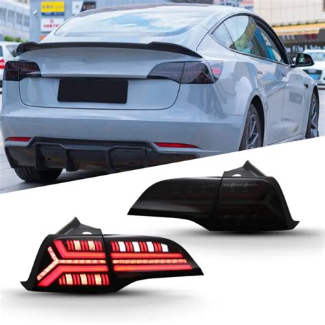 Led Tail Lights For Tesla Model3 Model Y 2017 2022 Rear Lamp Start Up Animation Eur 28469