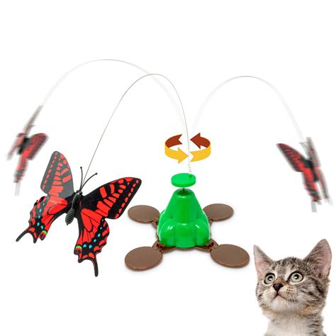 Pet Zone Fly By Spinner Realistic Butterfly Cat Toy With Electronic ...