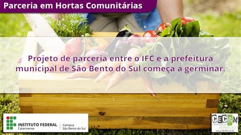 Campus SBS Programa Parceria de Apoio às Hortas Comunitárias