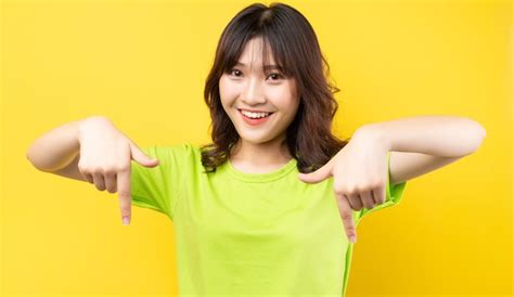 Premium Photo Young Asian Girl With Expressions And Gestures