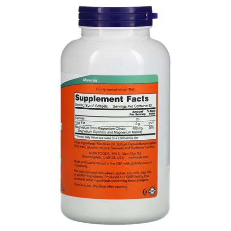 Magnesium Citrate With Glycinate Malate Nervous X Gels Or X Now